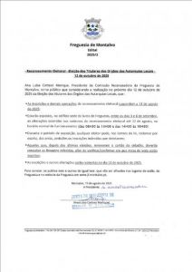 Edital 2025/03 - Recenseamento Eleitoral - Eleição dos Titulares dos Orgãos das Autarquias Locais - 12 de Outubro de 2025