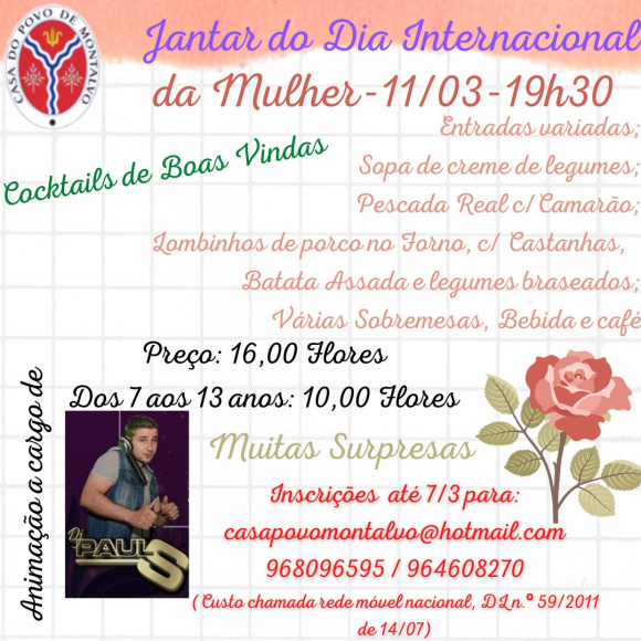 Jantar dia internacional da Mulher