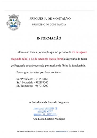 Fecho de Serviços - Férias