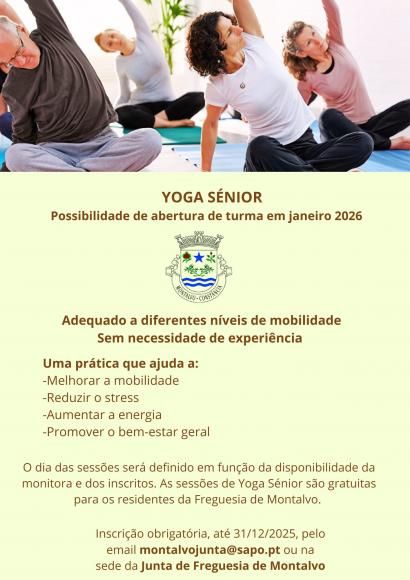 Inscri&ccedil;&otilde;es para Yoga S&eacute;nior