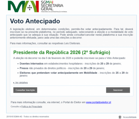 Elei&ccedil;&atilde;o do Presidente da Rep&uacute;blica (2&ordm; Sufr&aacute;gio) - dia 8 de fevereiro de 2026 